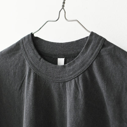 prit [プリット] 40/1引き揃え天竺ヴィンテージ加工5分袖クルーネックワイドTシャツ   [P92617] 5分袖Tシャツ・ワイドTシャツ・オーバーサイズ・ゆったりサイズ・ドロップショルダー・羽織り・ノーカラー・LADY'S [2026SS]
