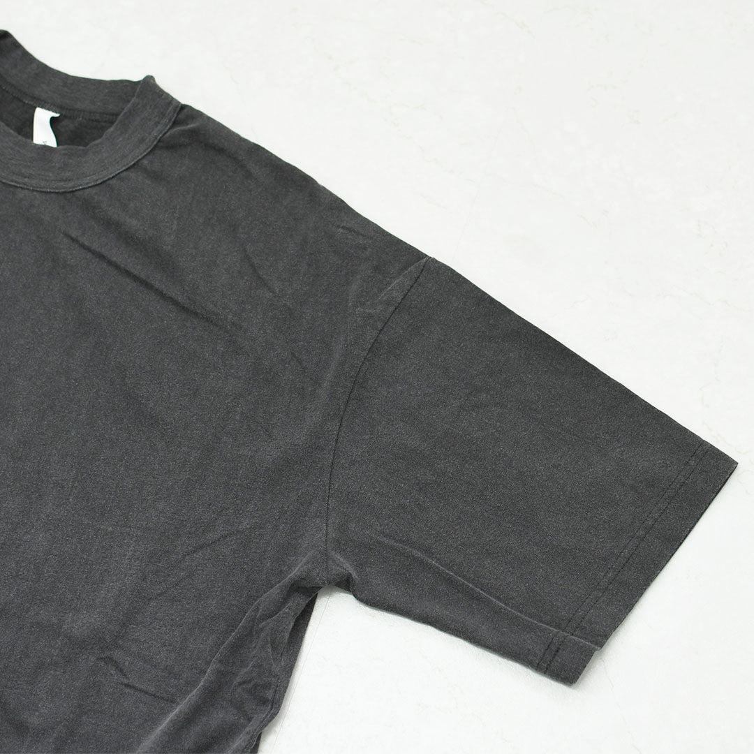 prit [プリット] 40/1引き揃え天竺ヴィンテージ加工5分袖クルーネックワイドTシャツ   [P92617] 5分袖Tシャツ・ワイドTシャツ・オーバーサイズ・ゆったりサイズ・ドロップショルダー・羽織り・ノーカラー・LADY'S [2026SS]