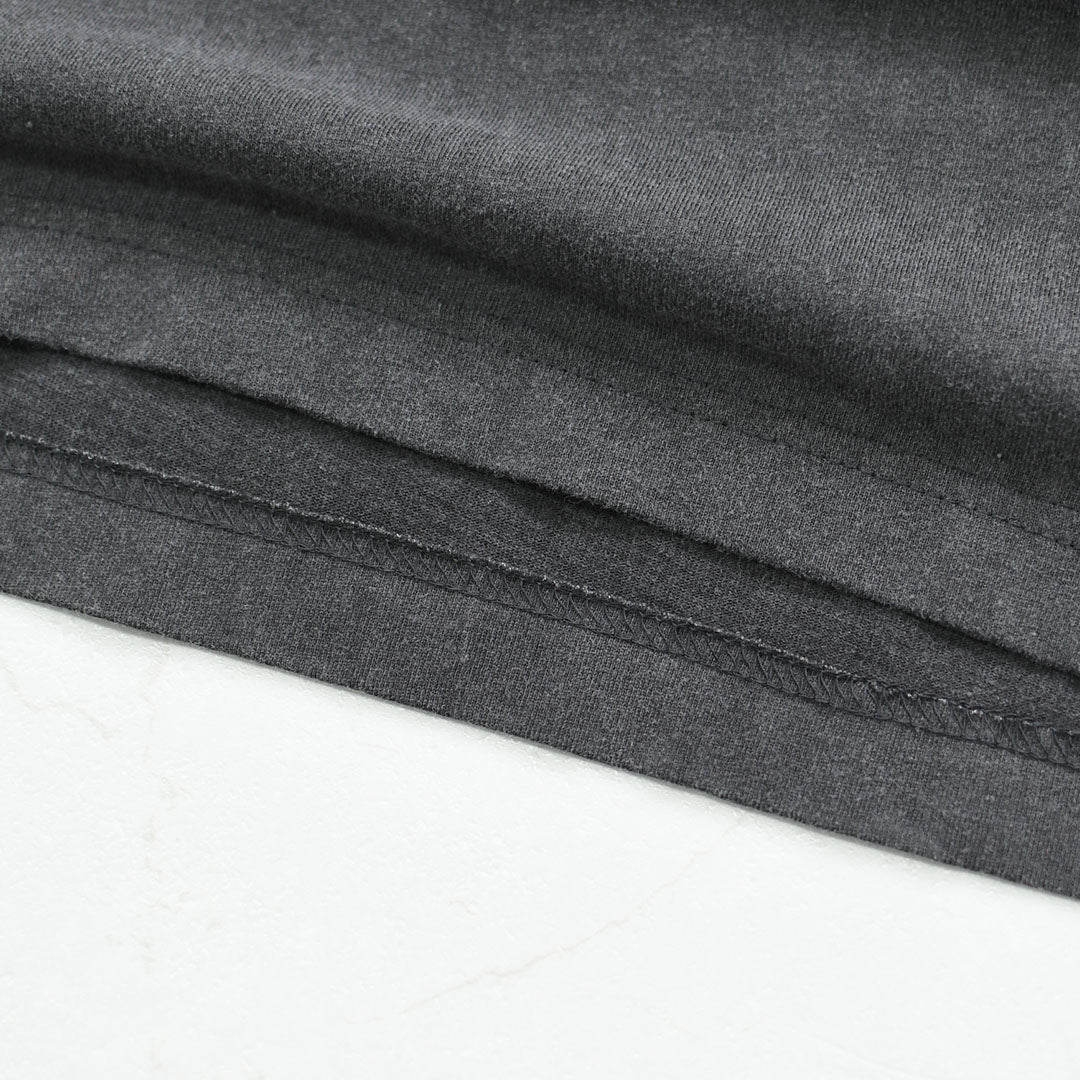 prit [プリット] 40/1引き揃え天竺ヴィンテージ加工5分袖クルーネックワイドTシャツ   [P92617] 5分袖Tシャツ・ワイドTシャツ・オーバーサイズ・ゆったりサイズ・ドロップショルダー・羽織り・ノーカラー・LADY'S [2026SS]