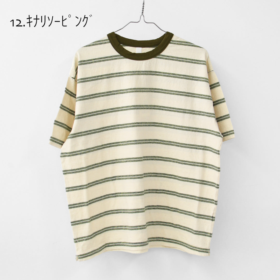 prit [プリット] 19/1リサイクルムラ糸天竺レトロボーダークルーネックルーズTシャツ [P92619] ボーダーTシャツ・レトロボーダー・ルーズTシャツ・LADY'S [2026SS]