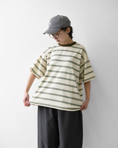 prit [プリット] 19/1リサイクルムラ糸天竺レトロボーダークルーネックルーズTシャツ [P92619] ボーダーTシャツ・レトロボーダー・ルーズTシャツ・LADY'S [2026SS]