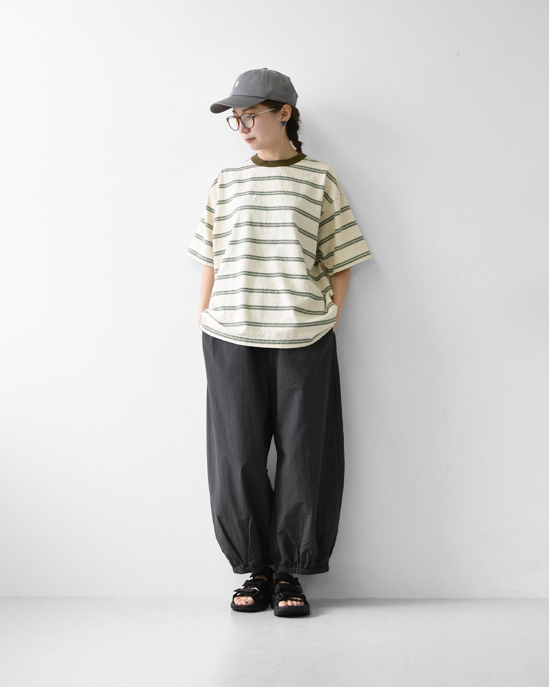 prit [プリット] 19/1リサイクルムラ糸天竺レトロボーダークルーネックルーズTシャツ [P92619] ボーダーTシャツ・レトロボーダー・ルーズTシャツ・LADY'S [2026SS]
