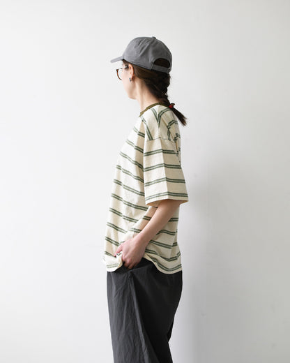 prit [プリット] 19/1リサイクルムラ糸天竺レトロボーダークルーネックルーズTシャツ [P92619] ボーダーTシャツ・レトロボーダー・ルーズTシャツ・LADY'S [2026SS]