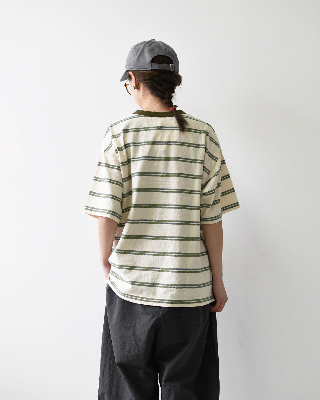prit [プリット] 19/1リサイクルムラ糸天竺レトロボーダークルーネックルーズTシャツ [P92619] ボーダーTシャツ・レトロボーダー・ルーズTシャツ・LADY'S [2026SS]