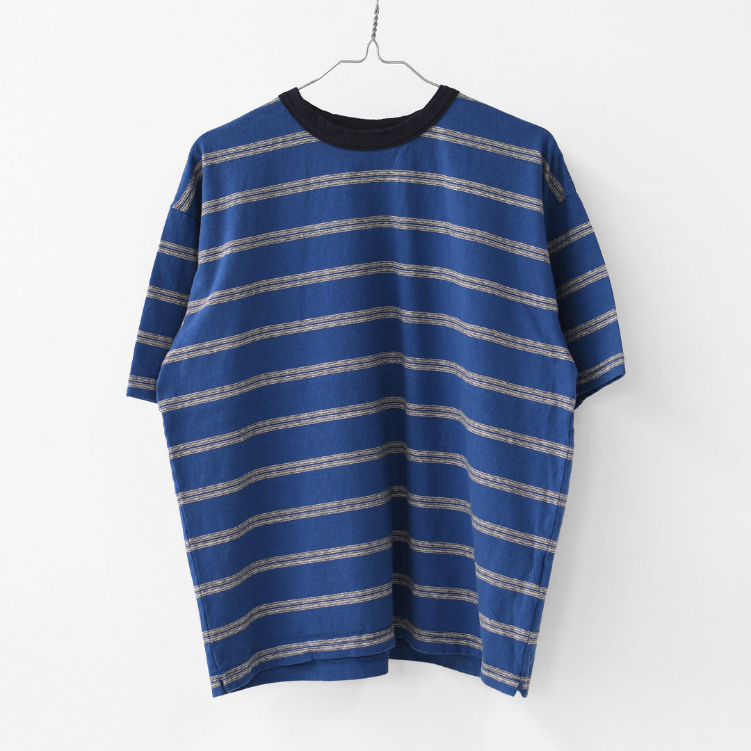 prit [プリット] 19/1リサイクルムラ糸天竺レトロボーダークルーネックルーズTシャツ [P92619] ボーダーTシャツ・レトロボーダー・ルーズTシャツ・LADY'S [2026SS]