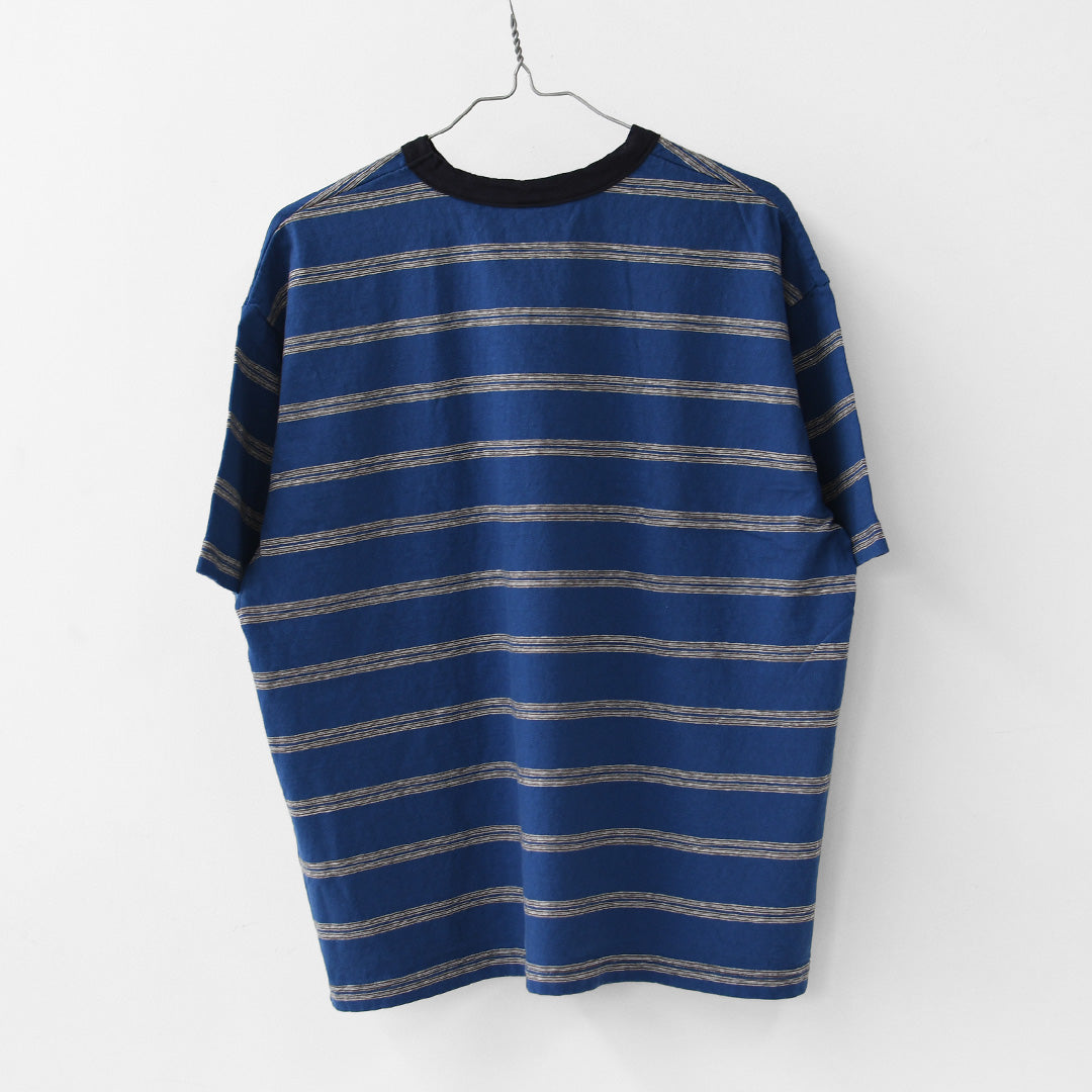 prit [プリット] 19/1リサイクルムラ糸天竺レトロボーダークルーネックルーズTシャツ [P92619] ボーダーTシャツ・レトロボーダー・ルーズTシャツ・LADY'S [2026SS]
