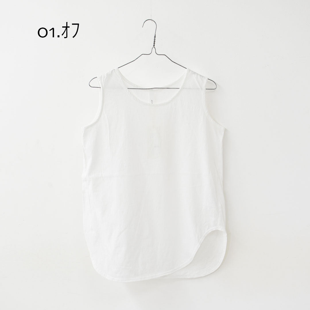 prit [プリット] 40/1ムラ糸MVSハイゲージ天竺ラウンドヘムノースリーブ [P92638] ノースリーブ・ノースリーブTシャツ・タンクトップ・インナー・コットン・LADY'S [2026SS]