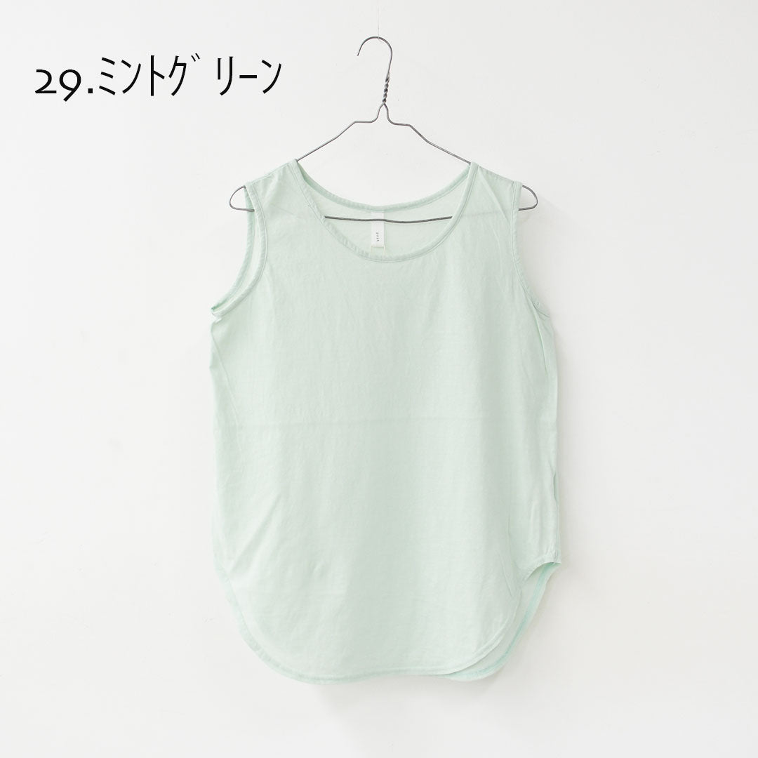 prit [プリット] 40/1ムラ糸MVSハイゲージ天竺ラウンドヘムノースリーブ [P92638] ノースリーブ・ノースリーブTシャツ・タンクトップ・インナー・コットン・LADY'S [2026SS]