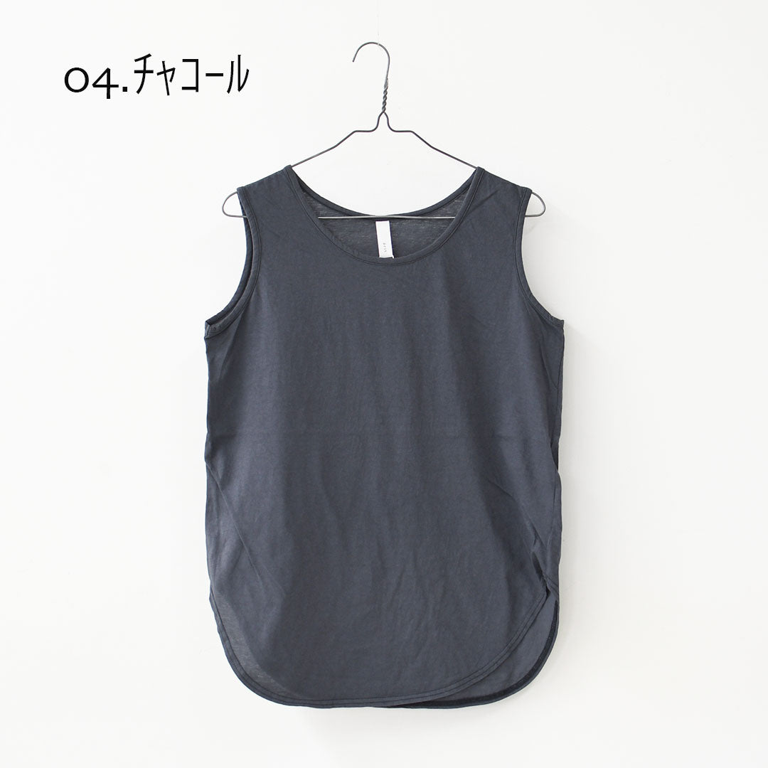 prit [プリット] 40/1ムラ糸MVSハイゲージ天竺ラウンドヘムノースリーブ [P92638] ノースリーブ・ノースリーブTシャツ・タンクトップ・インナー・コットン・LADY'S [2026SS]
