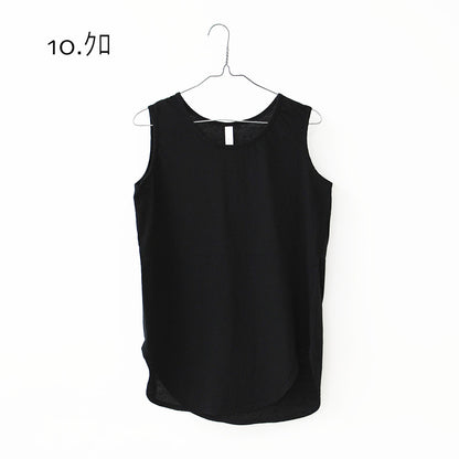 prit [プリット] 40/1ムラ糸MVSハイゲージ天竺ラウンドヘムノースリーブ [P92638] ノースリーブ・ノースリーブTシャツ・タンクトップ・インナー・コットン・LADY'S [2026SS]