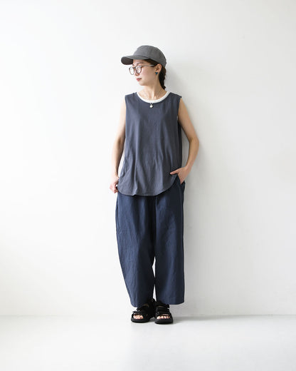 prit [プリット] 40/1ムラ糸MVSハイゲージ天竺ラウンドヘムノースリーブ [P92638] ノースリーブ・ノースリーブTシャツ・タンクトップ・インナー・コットン・LADY'S [2026SS]