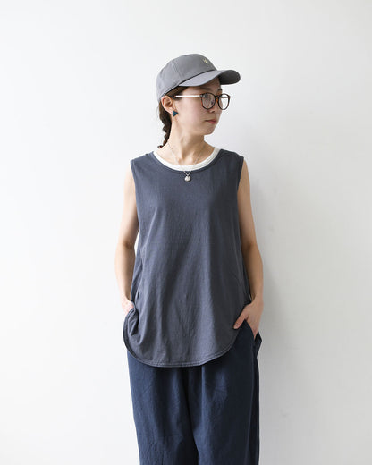prit [プリット] 40/1ムラ糸MVSハイゲージ天竺ラウンドヘムノースリーブ [P92638] ノースリーブ・ノースリーブTシャツ・タンクトップ・インナー・コットン・LADY'S [2026SS]