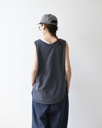 prit [プリット] 40/1ムラ糸MVSハイゲージ天竺ラウンドヘムノースリーブ [P92638] ノースリーブ・ノースリーブTシャツ・タンクトップ・インナー・コットン・LADY'S [2026SS]
