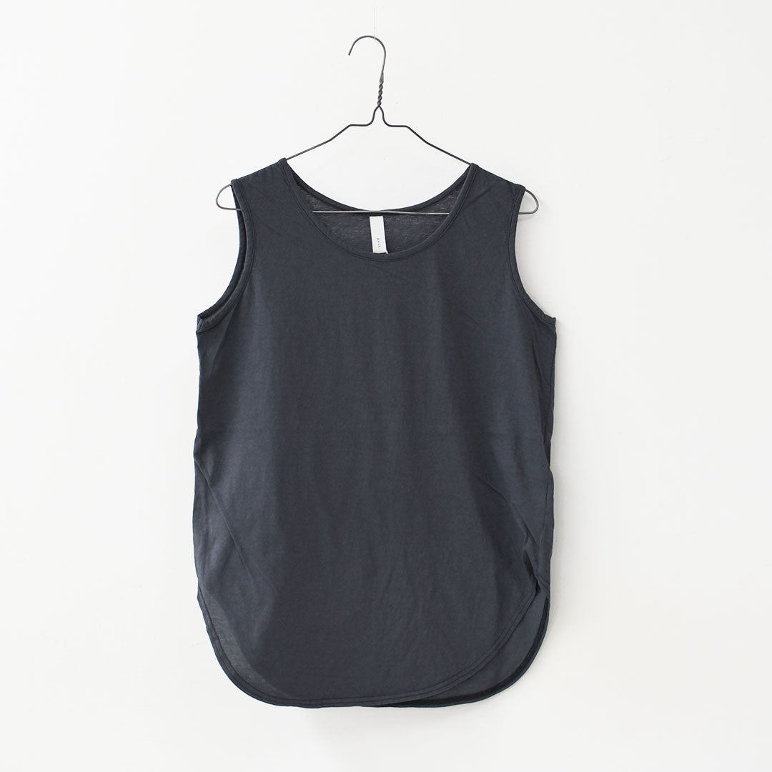 prit [プリット] 40/1ムラ糸MVSハイゲージ天竺ラウンドヘムノースリーブ [P92638] ノースリーブ・ノースリーブTシャツ・タンクトップ・インナー・コットン・LADY'S [2026SS]
