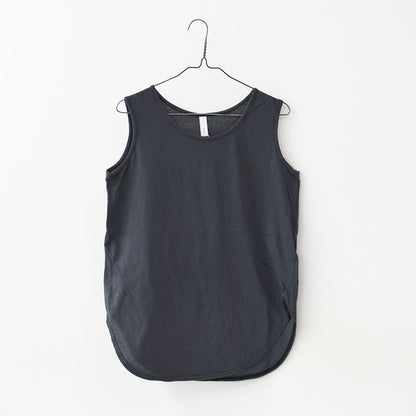 prit [プリット] 40/1ムラ糸MVSハイゲージ天竺ラウンドヘムノースリーブ [P92638] ノースリーブ・ノースリーブTシャツ・タンクトップ・インナー・コットン・LADY'S [2026SS]