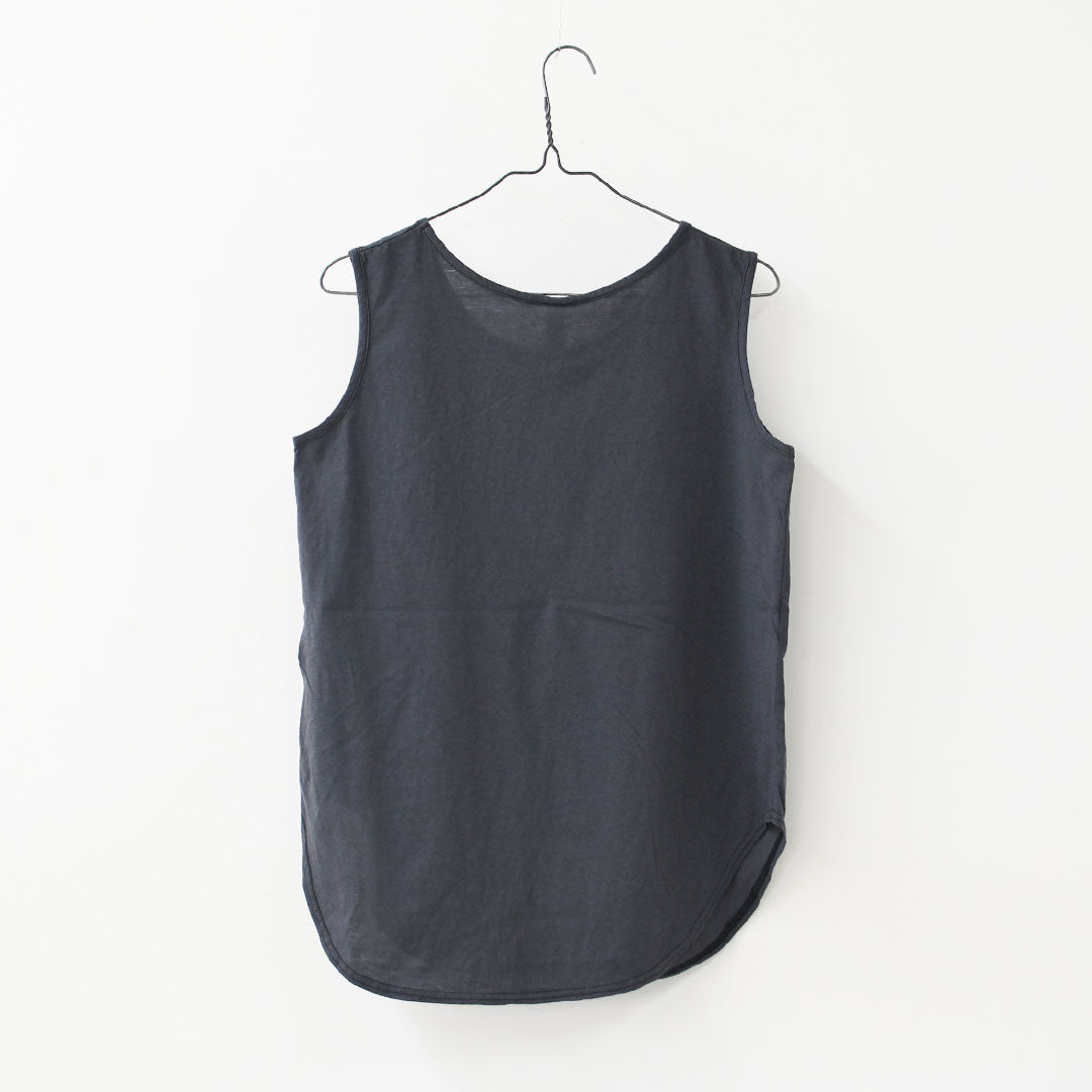 prit [プリット] 40/1ムラ糸MVSハイゲージ天竺ラウンドヘムノースリーブ [P92638] ノースリーブ・ノースリーブTシャツ・タンクトップ・インナー・コットン・LADY'S [2026SS]