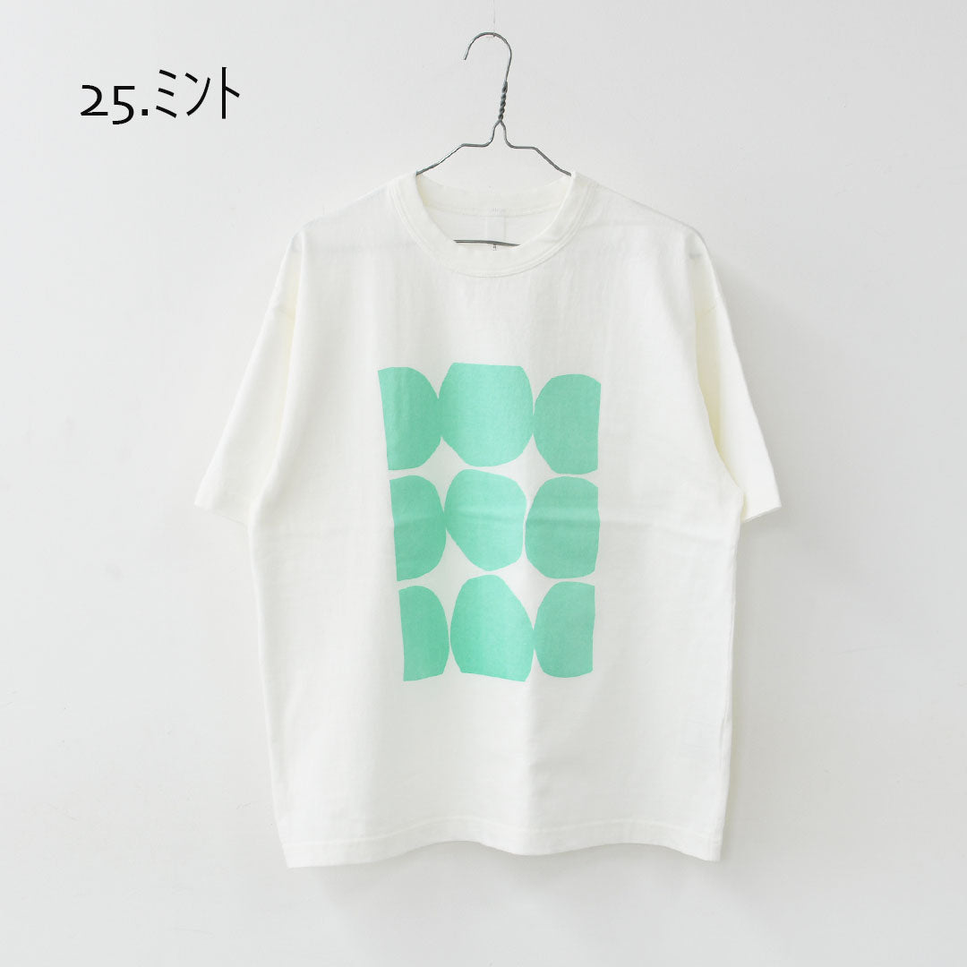prit [プリット] 18/1空紡度詰天竺フレームドットプリントTシャツ [P92644] Tシャツ・半袖Tシャツ・ドット・コットン・クルーネック・LADY'S [2026SS]