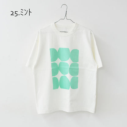 prit [プリット] 18/1空紡度詰天竺フレームドットプリントTシャツ [P92644] Tシャツ・半袖Tシャツ・ドット・コットン・クルーネック・LADY'S [2026SS]