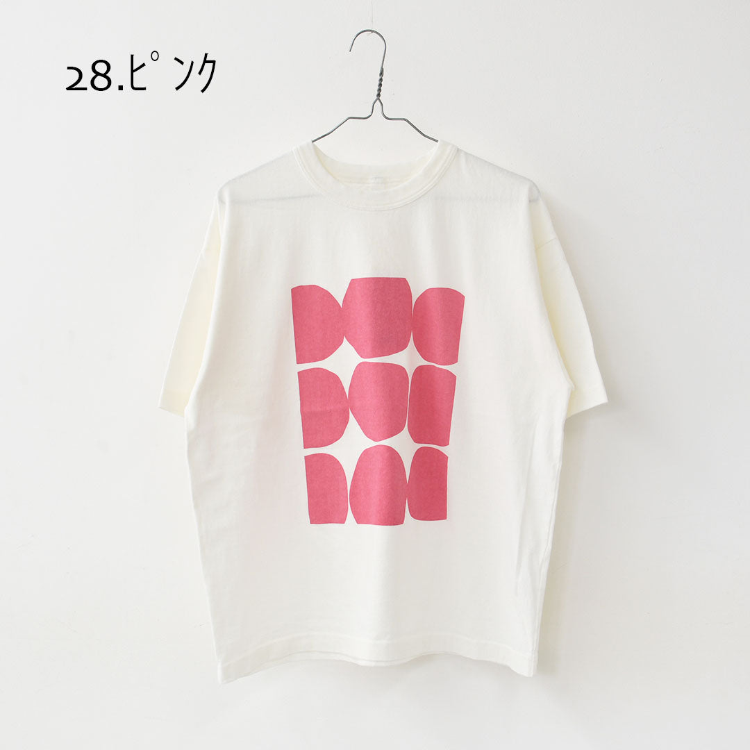 prit [プリット] 18/1空紡度詰天竺フレームドットプリントTシャツ [P92644] Tシャツ・半袖Tシャツ・ドット・コットン・クルーネック・LADY'S [2026SS]