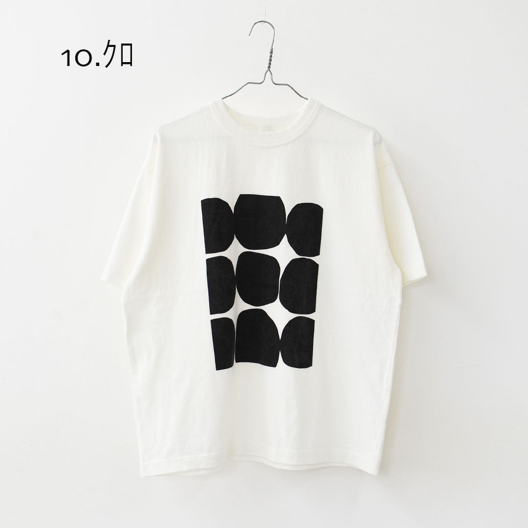 prit [プリット] 18/1空紡度詰天竺フレームドットプリントTシャツ [P92644] Tシャツ・半袖Tシャツ・ドット・コットン・クルーネック・LADY'S [2026SS]