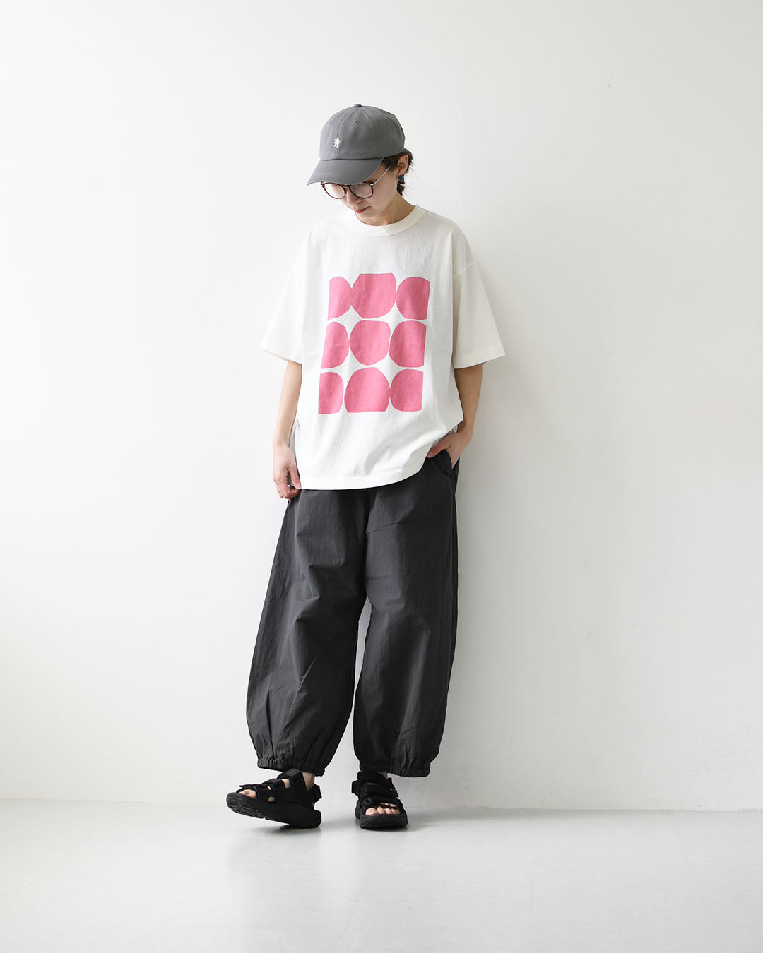 prit [プリット] 18/1空紡度詰天竺フレームドットプリントTシャツ [P92644] Tシャツ・半袖Tシャツ・ドット・コットン・クルーネック・LADY'S [2026SS]
