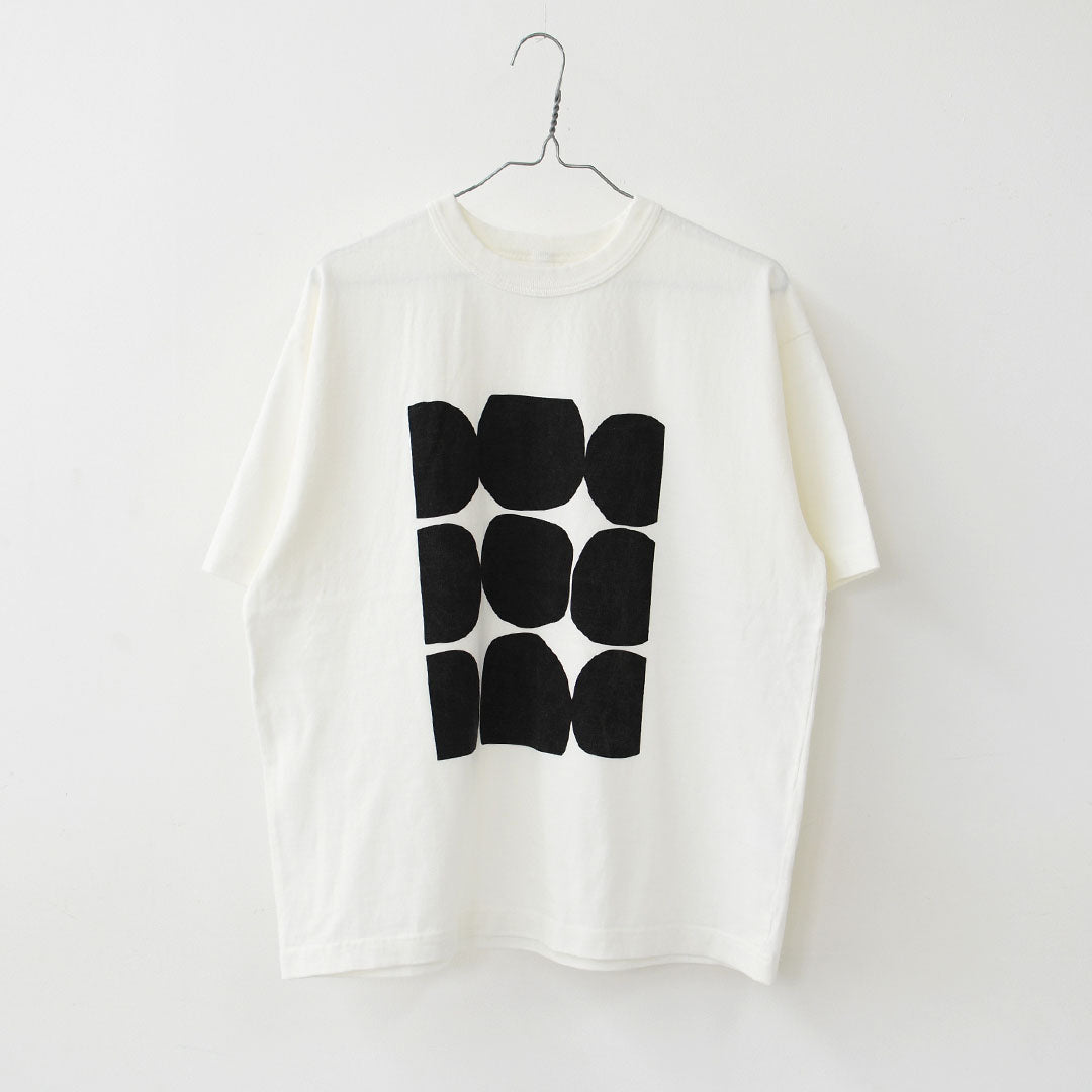 prit [プリット] 18/1空紡度詰天竺フレームドットプリントTシャツ [P92644] Tシャツ・半袖Tシャツ・ドット・コットン・クルーネック・LADY'S [2026SS]