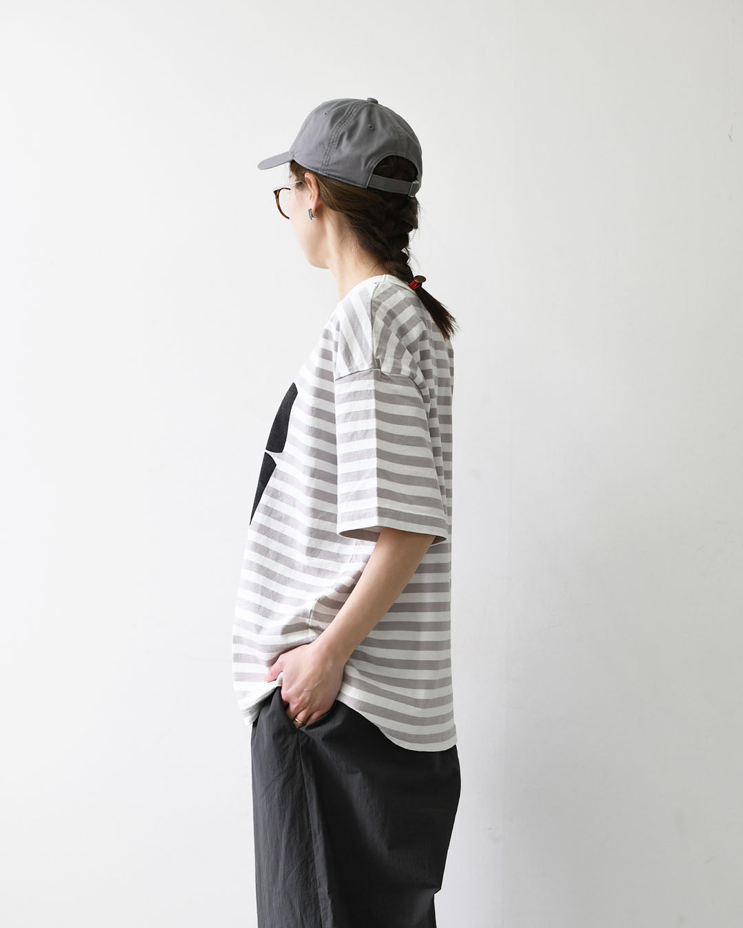 prit [プリット] 18/1空紡度詰天竺ボーダーフレームドットプリントTシャツ [P92645] ボーダーTシャツ・ドットTシャツ・プリント・コットン・クルーネック・LADY'S [2026SS]