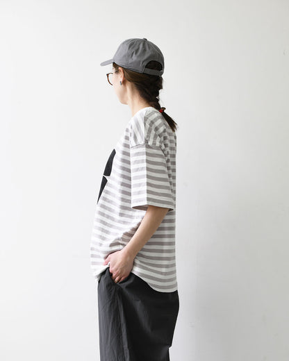 prit [プリット] 18/1空紡度詰天竺ボーダーフレームドットプリントTシャツ [P92645] ボーダーTシャツ・ドットTシャツ・プリント・コットン・クルーネック・LADY'S [2026SS]