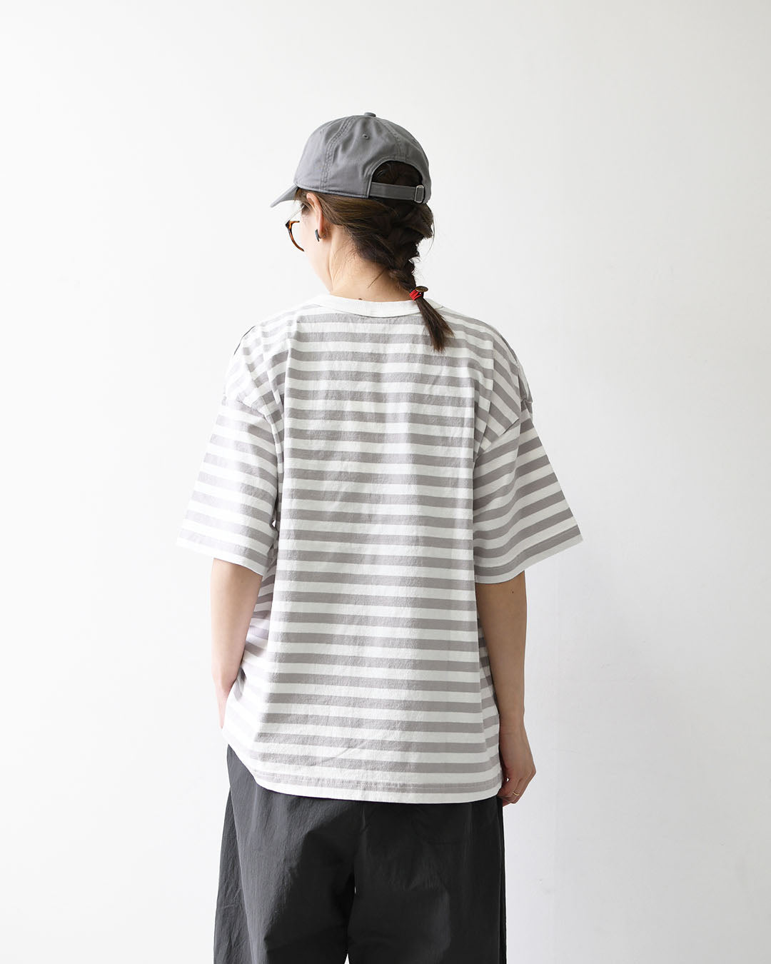 prit [プリット] 18/1空紡度詰天竺ボーダーフレームドットプリントTシャツ [P92645] ボーダーTシャツ・ドットTシャツ・プリント・コットン・クルーネック・LADY'S [2026SS]
