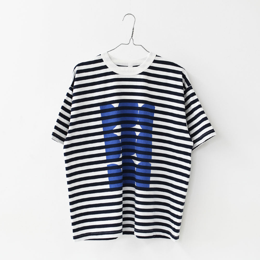 prit [プリット] 18/1空紡度詰天竺ボーダーフレームドットプリントTシャツ [P92645] ボーダーTシャツ・ドットTシャツ・プリント・コットン・クルーネック・LADY'S [2026SS]
