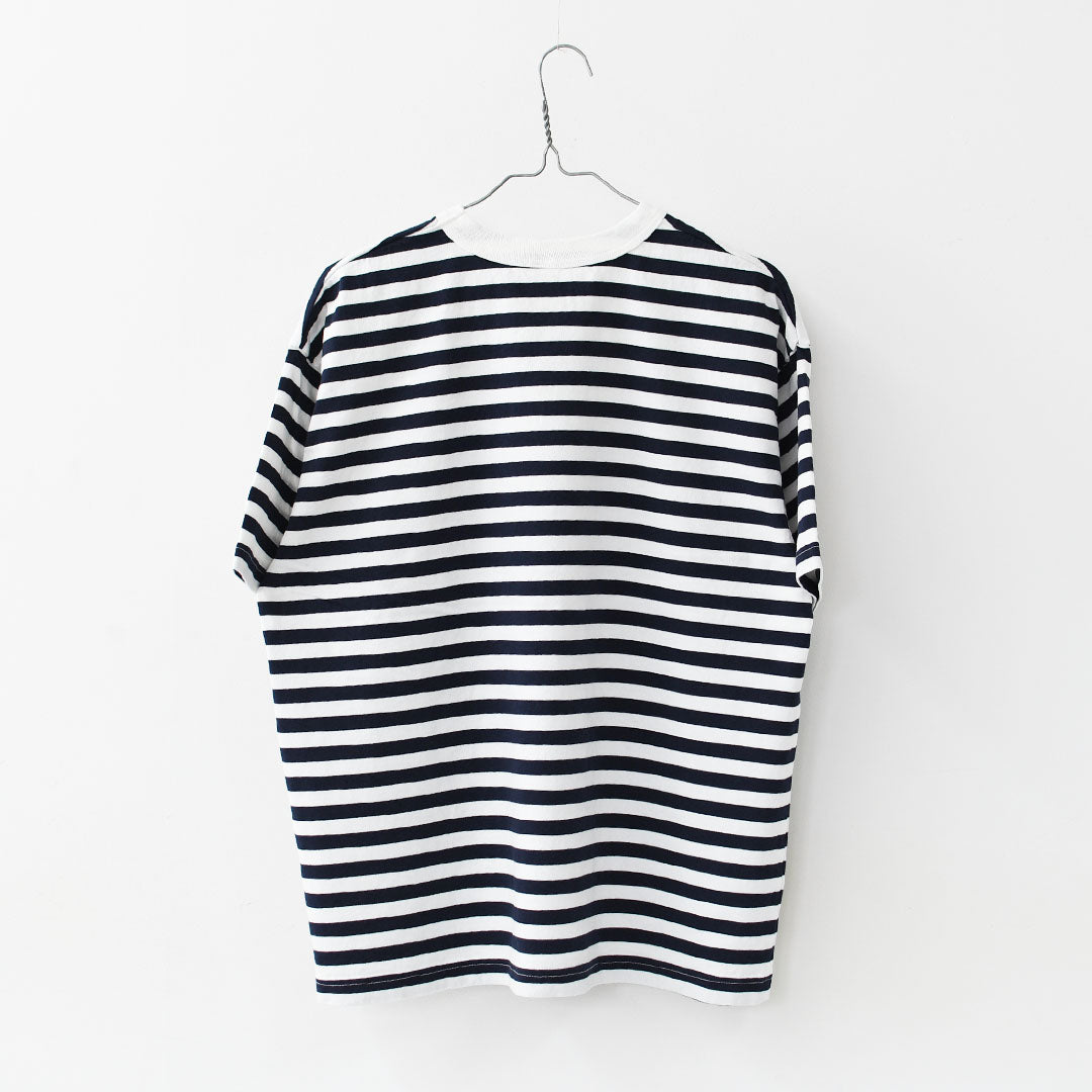 prit [プリット] 18/1空紡度詰天竺ボーダーフレームドットプリントTシャツ [P92645] ボーダーTシャツ・ドットTシャツ・プリント・コットン・クルーネック・LADY'S [2026SS]