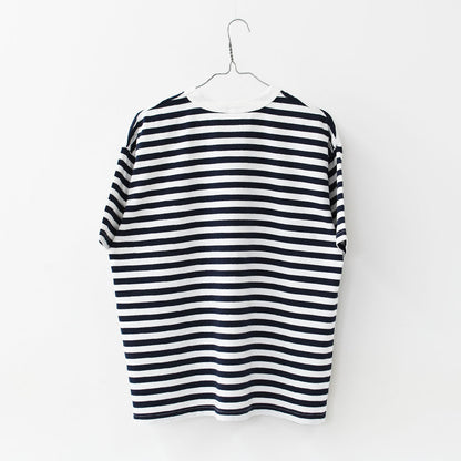 prit [プリット] 18/1空紡度詰天竺ボーダーフレームドットプリントTシャツ [P92645] ボーダーTシャツ・ドットTシャツ・プリント・コットン・クルーネック・LADY'S [2026SS]