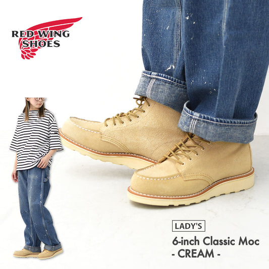 RED WING[レッドウィング] 6-inch Classic Moc / CREAM [3328] 6インチ クラシックモック・クラシックモック・アビリーン・ラフアウト・モックトゥ・ワークブーツ・LADY'S [2026SS]