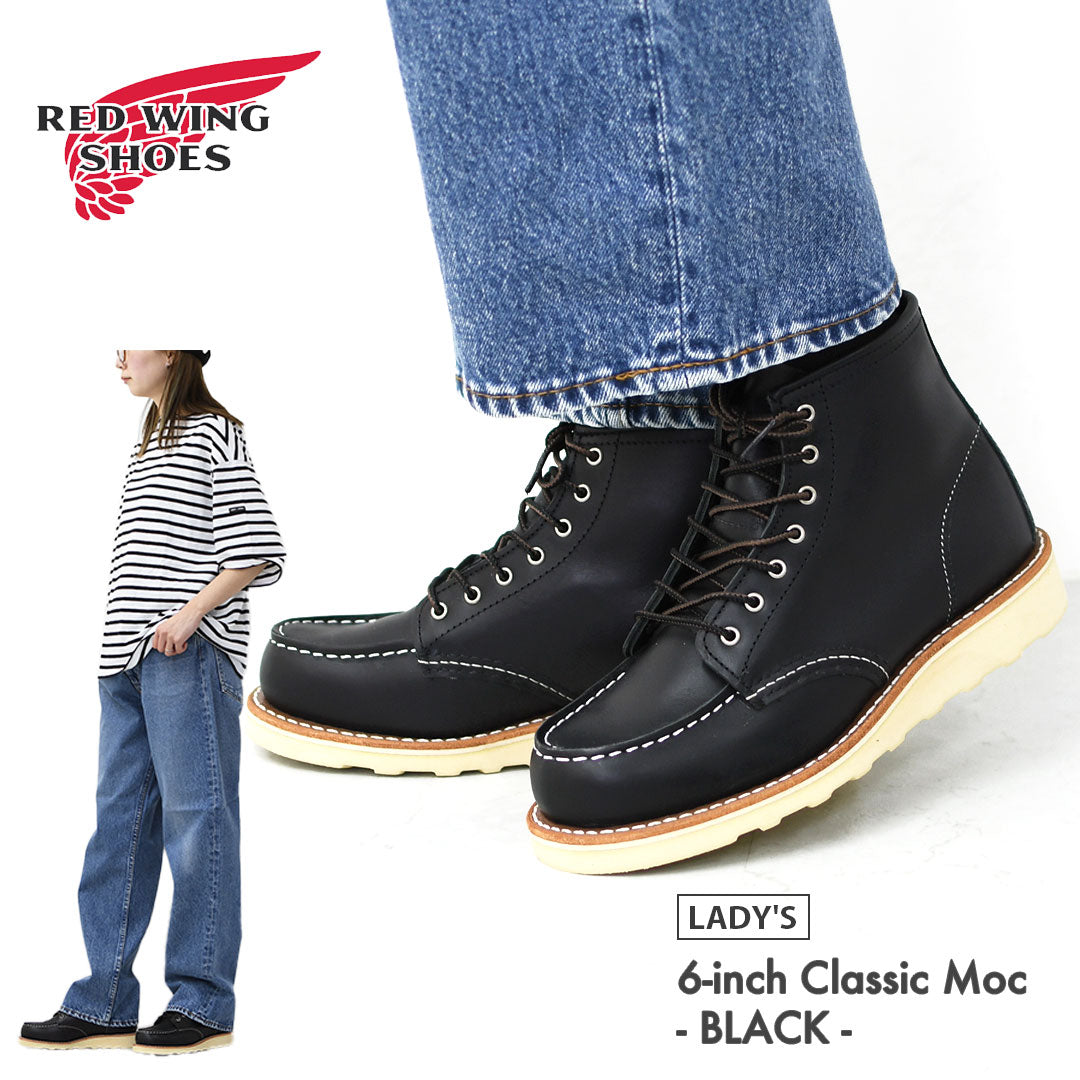 RED WING[レッドウィング] 6-inch Classic Moc / BLACK [3373] 6インチ クラシックモック・クラシックモック・ブラック・バウンダリー・モックトゥ・ワークブーツ・LADY'S [2026SS]