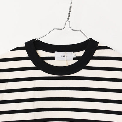 RINEN [リネン] 24/1 引き揃え度詰め天竺ボーダー クルーネック [R17603-W] ボーダーTシャツ・クルーネック・コットン・長袖・ロンT・LADY'S [2025AW]