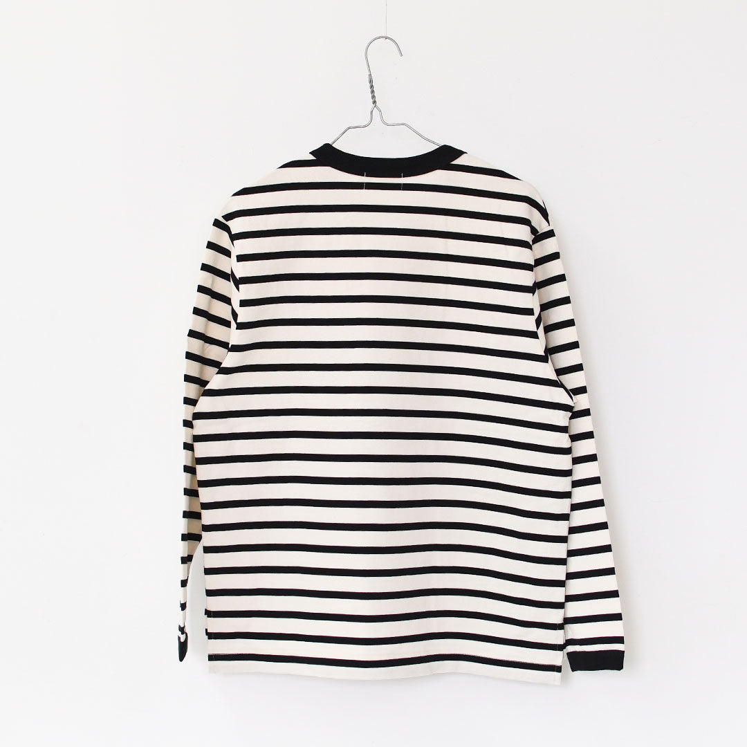 RINEN [リネン] 24/1 引き揃え度詰め天竺ボーダー クルーネック [R17603-W] ボーダーTシャツ・クルーネック・コットン・長袖・ロンT・LADY'S [2025AW]