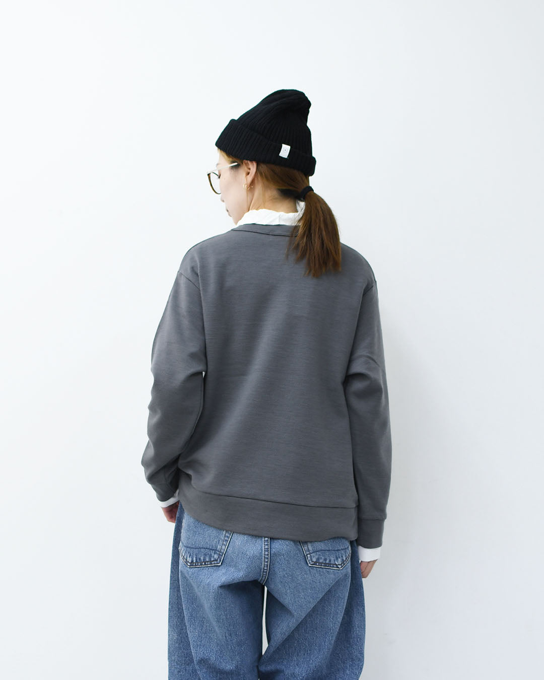 RINEN [リネン] 60/1引き揃えウールミラノリブ クルーネック [R17608-W] ニット・クルーネック・ミラノリブ・ウール・LADY'S [2025AW]