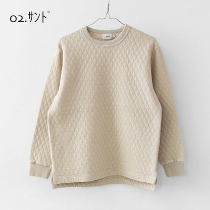 RINEN [リネン] 30/1オーガニック天竺ダイヤキルティング クルーネック [R17610] クルーネックスウェット・クルーネック・ダイヤキルティング・コットン・長袖・オーガニック・LADY'S [2025AW]