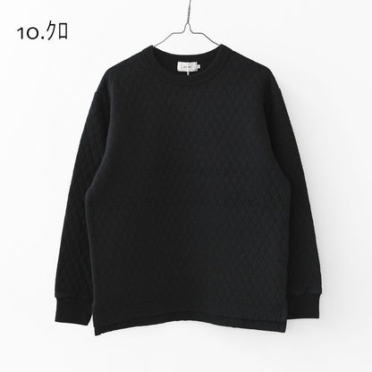 RINEN [リネン] 30/1オーガニック天竺ダイヤキルティング クルーネック [R17610] クルーネックスウェット・クルーネック・ダイヤキルティング・コットン・長袖・オーガニック・LADY'S [2025AW]