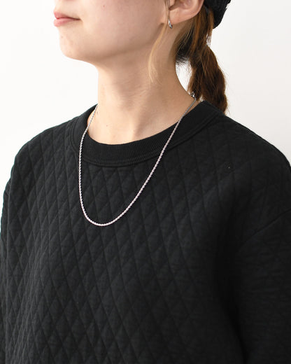 RINEN [リネン] 30/1オーガニック天竺ダイヤキルティング クルーネック [R17610] クルーネックスウェット・クルーネック・ダイヤキルティング・コットン・長袖・オーガニック・LADY'S [2025AW]