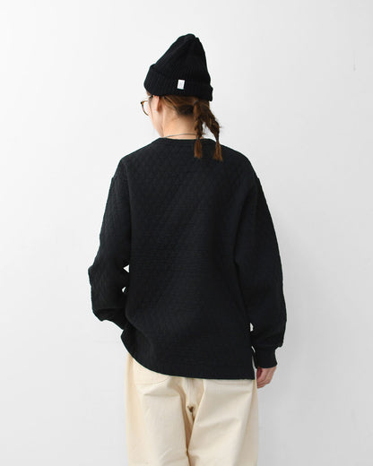 RINEN [リネン] 30/1オーガニック天竺ダイヤキルティング クルーネック [R17610] クルーネックスウェット・クルーネック・ダイヤキルティング・コットン・長袖・オーガニック・LADY'S [2025AW]