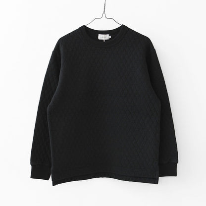 RINEN [リネン] 30/1オーガニック天竺ダイヤキルティング クルーネック [R17610] クルーネックスウェット・クルーネック・ダイヤキルティング・コットン・長袖・オーガニック・LADY'S [2025AW]