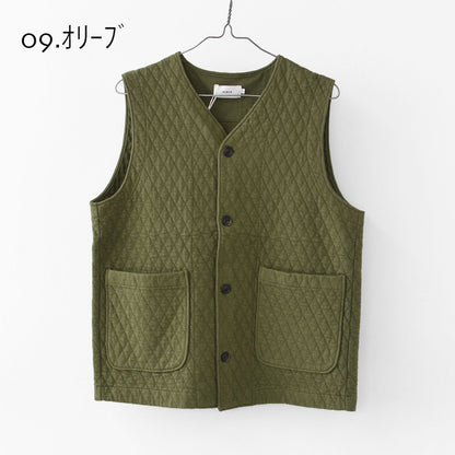 RINEN [リネン] 30/1オーガニック天竺ダイヤキルティング ベスト [R17611] ベスト・キルティング・オーガニックコットン・ダイヤキルティング・LADY'S [2025AW]