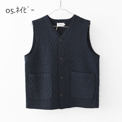 RINEN [リネン] 30/1オーガニック天竺ダイヤキルティング ベスト [R17611] ベスト・キルティング・オーガニックコットン・ダイヤキルティング・LADY'S [2025AW]