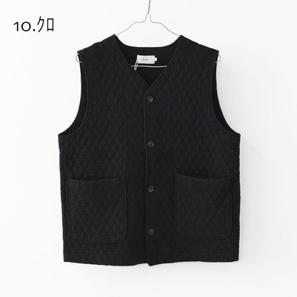 RINEN [リネン] 30/1オーガニック天竺ダイヤキルティング ベスト [R17611] ベスト・キルティング・オーガニックコットン・ダイヤキルティング・LADY'S [2025AW]