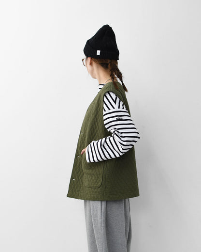 RINEN [リネン] 30/1オーガニック天竺ダイヤキルティング ベスト [R17611] ベスト・キルティング・オーガニックコットン・ダイヤキルティング・LADY'S [2025AW]