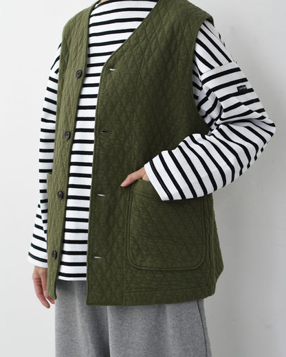 RINEN [リネン] 30/1オーガニック天竺ダイヤキルティング ベスト [R17611] ベスト・キルティング・オーガニックコットン・ダイヤキルティング・LADY'S [2025AW]