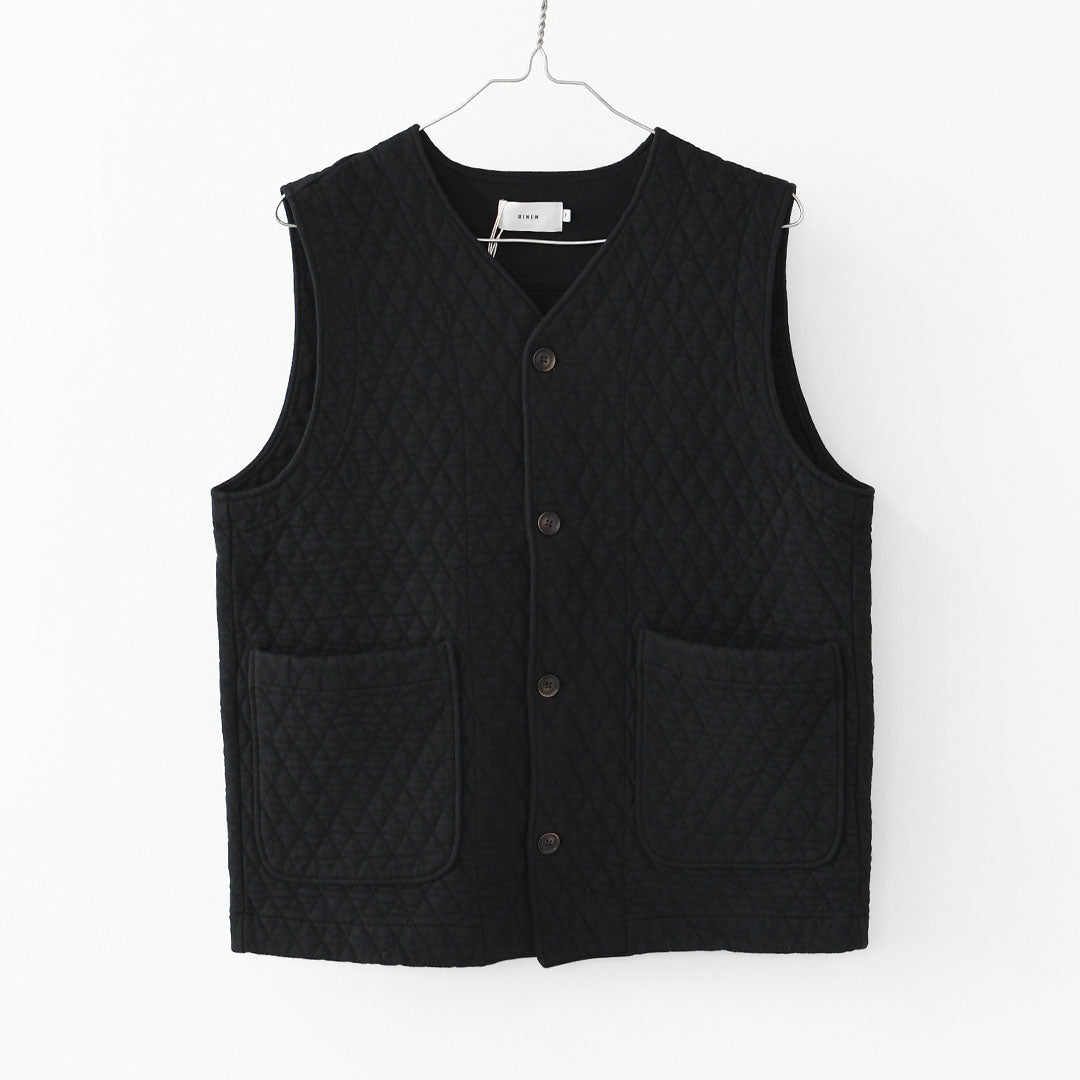 RINEN [リネン] 30/1オーガニック天竺ダイヤキルティング ベスト [R17611] ベスト・キルティング・オーガニックコットン・ダイヤキルティング・LADY'S [2025AW]