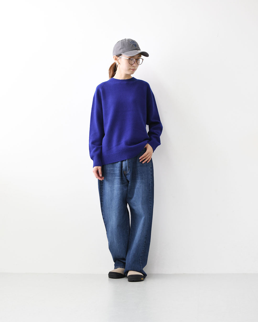 RINEN [リネン] 2/15ウール天竺編み(ホールガーメント) クルーネック [R17681-W] ニット・クルーネック・ラムウール・ラグランスリーブ・ホールガーメント・LADY'S [2025AW]