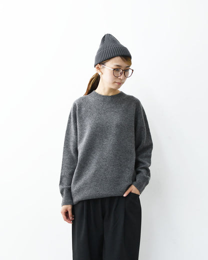 RINEN [リネン] 2/15ウール天竺編み(ホールガーメント) クルーネック [R17681-W] ニット・クルーネック・ラムウール・ラグランスリーブ・ホールガーメント・LADY'S [2025AW]